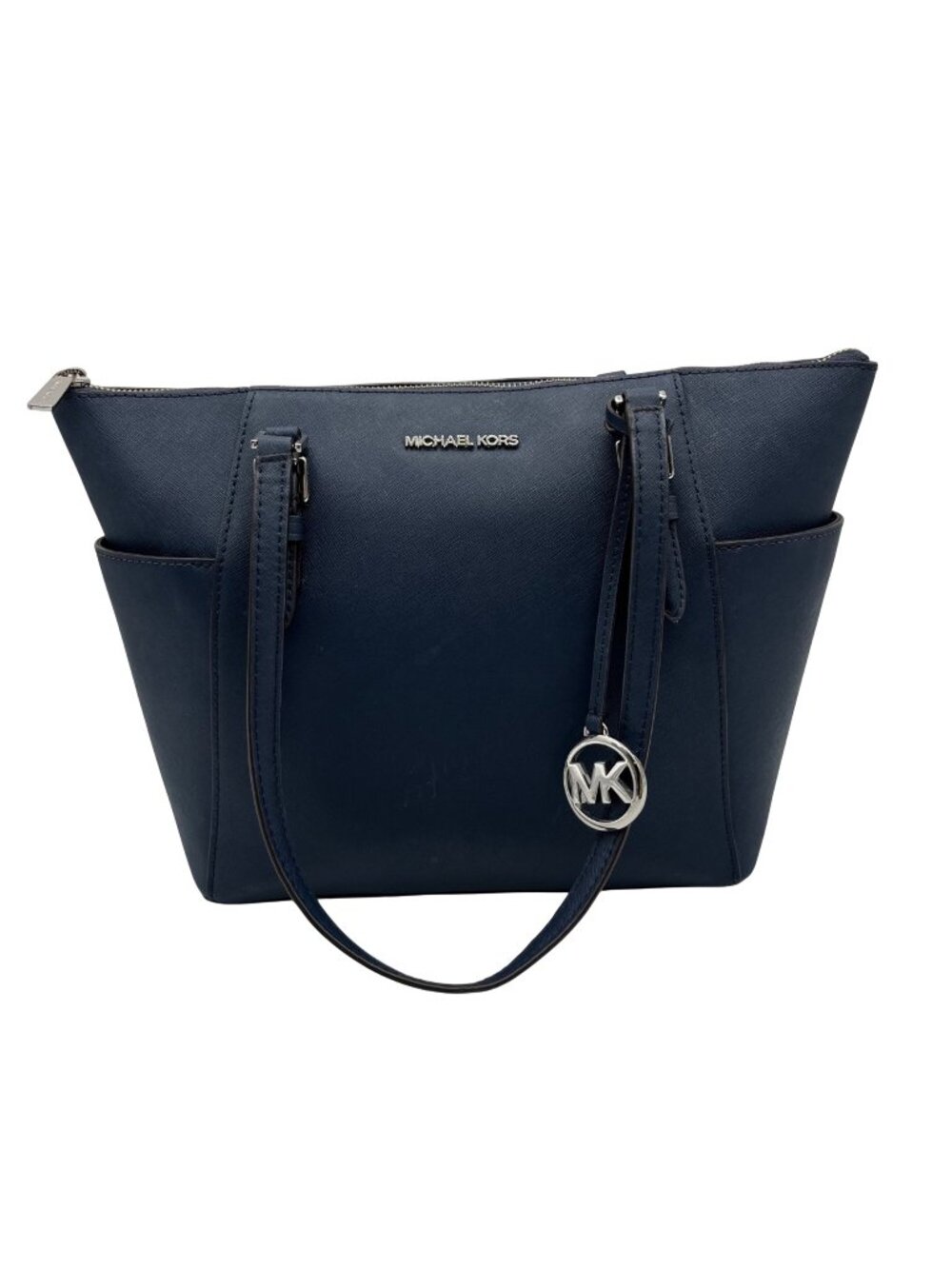 Michael Kors Blue Charlotte Large Tote Zip Tote Bag